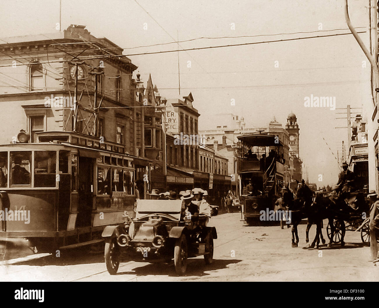Tasmania Elizabeth Street Hobart early 1900s Stock Photo Alamy