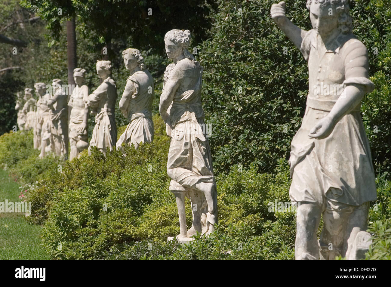 Statues in the Huntington Library gardens. San Marino. California