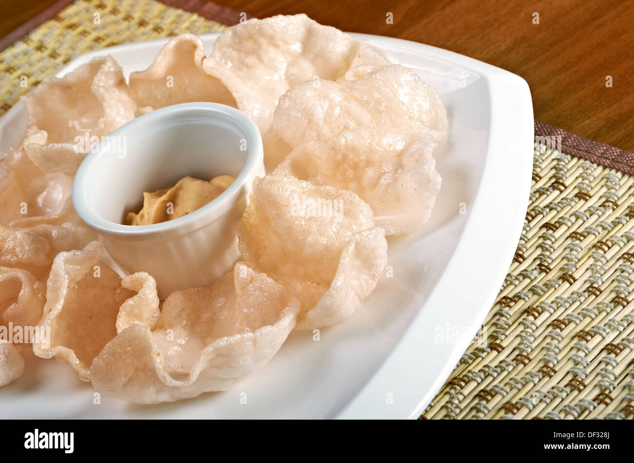 Prawn Crackers Oriental fried prawn crisps Stock Photo Alamy