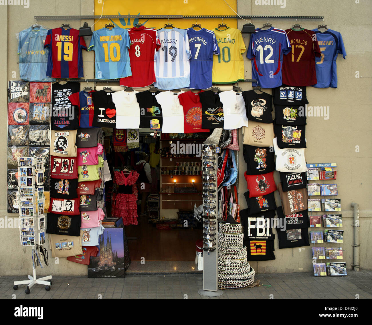 Souvenir shop by the Sagrada Familia, Barcelona. Catalonia, Spain Stock