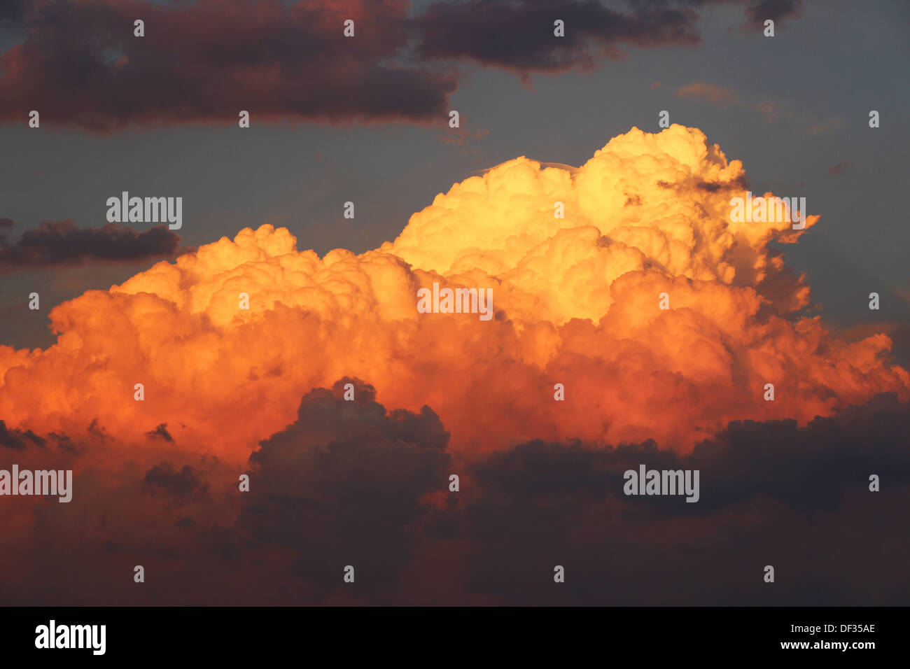 Orange and Purple Clouds at Sunset Stock Photo - Alamy