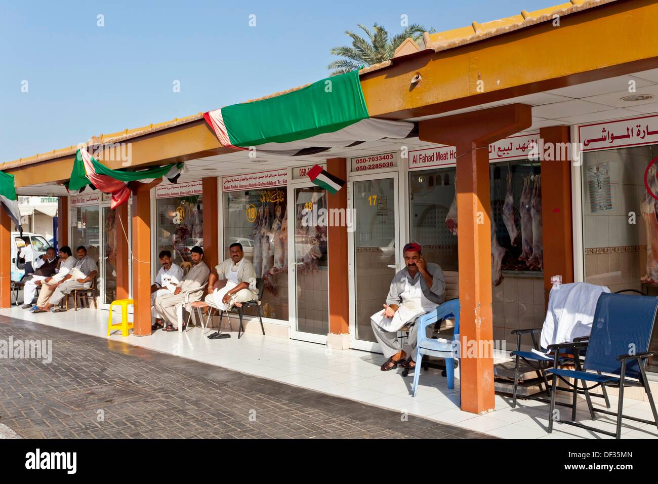 The meat market vendors in Sharjah, UAE Stock Photo Alamy
