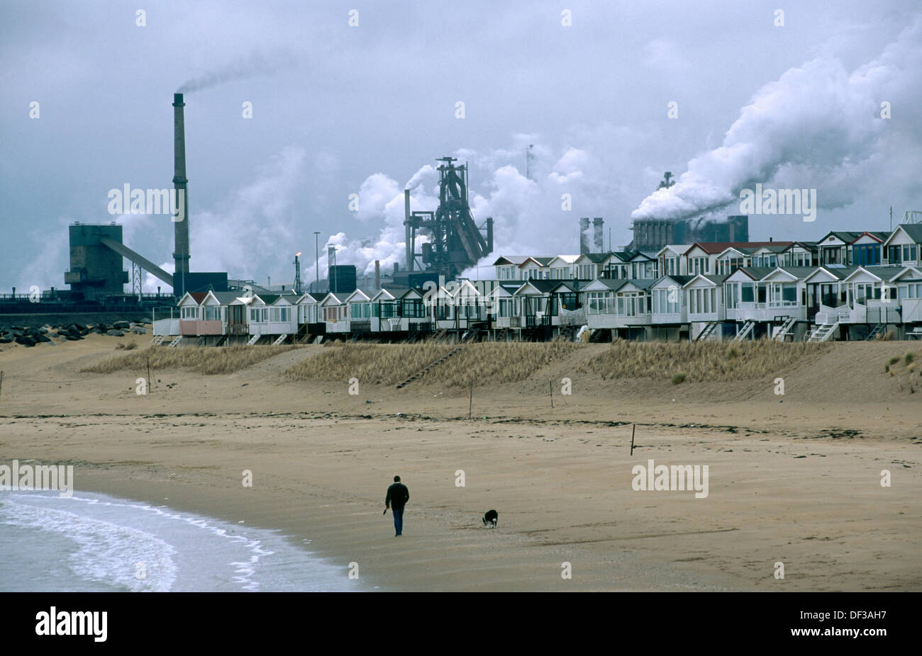People enjoy the beach of Ijmuiden near the Tata Steel plant on News  Photo - Getty Images