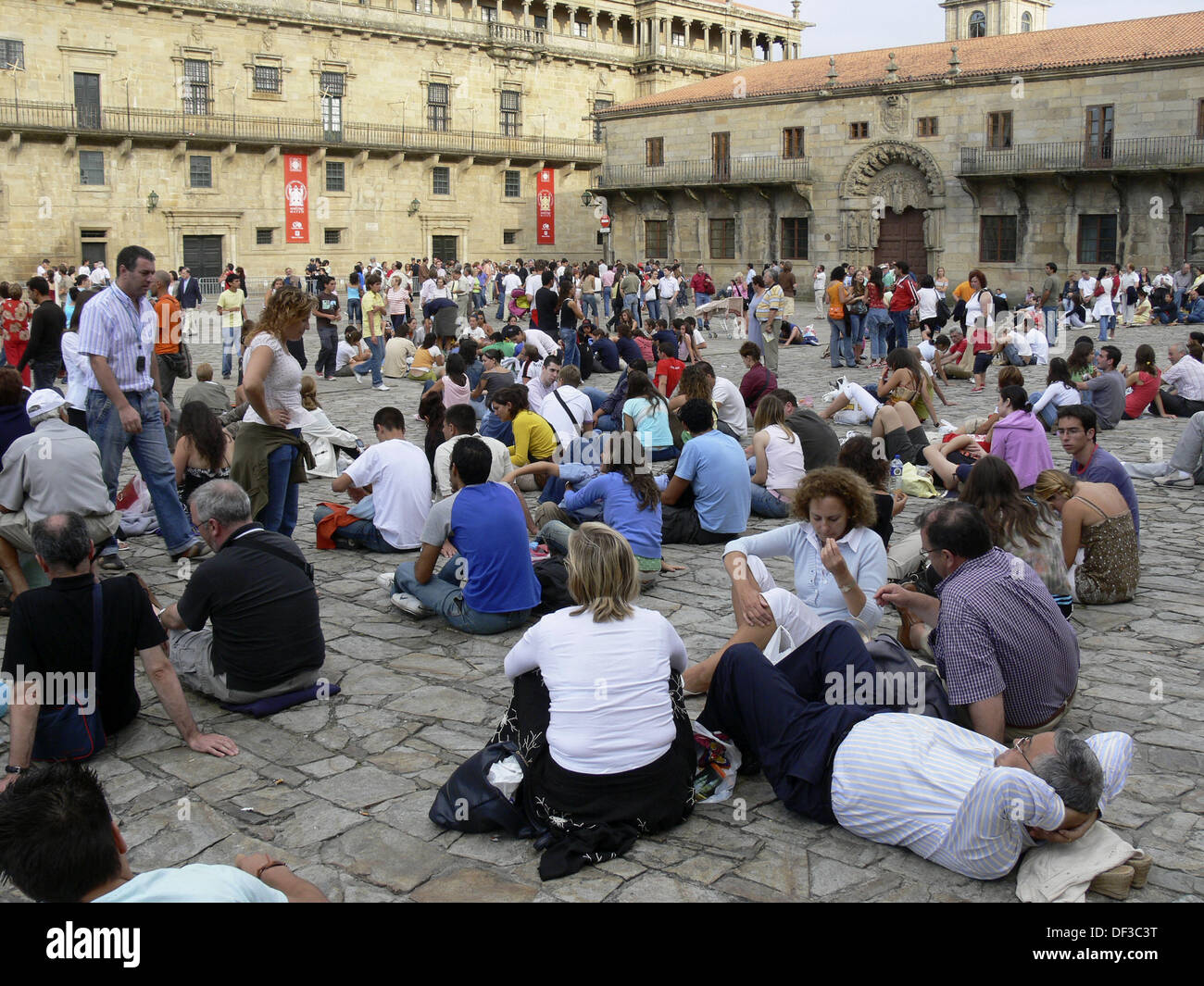 Plaza del Obradoiro, Santiago de Compostela. La Coruña province ...