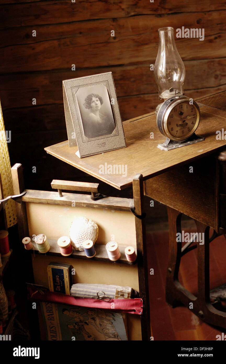 Interior of log cabin at Rika´s Roadhouse and Landing. Delta Junction