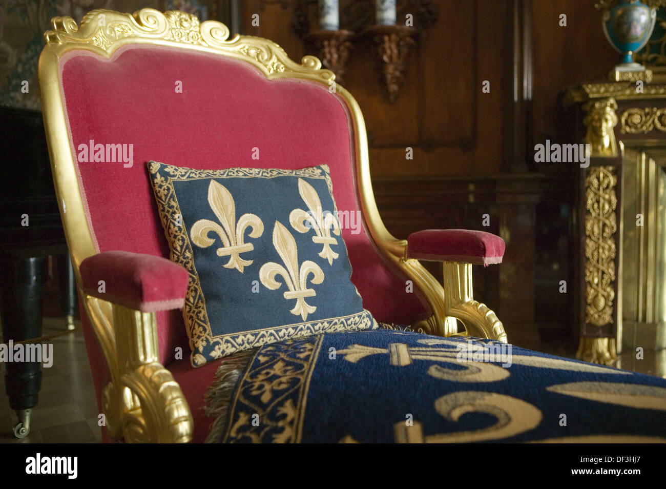 Arm Chair And Pillows With Imperial Emblem In The Yusupov Palace