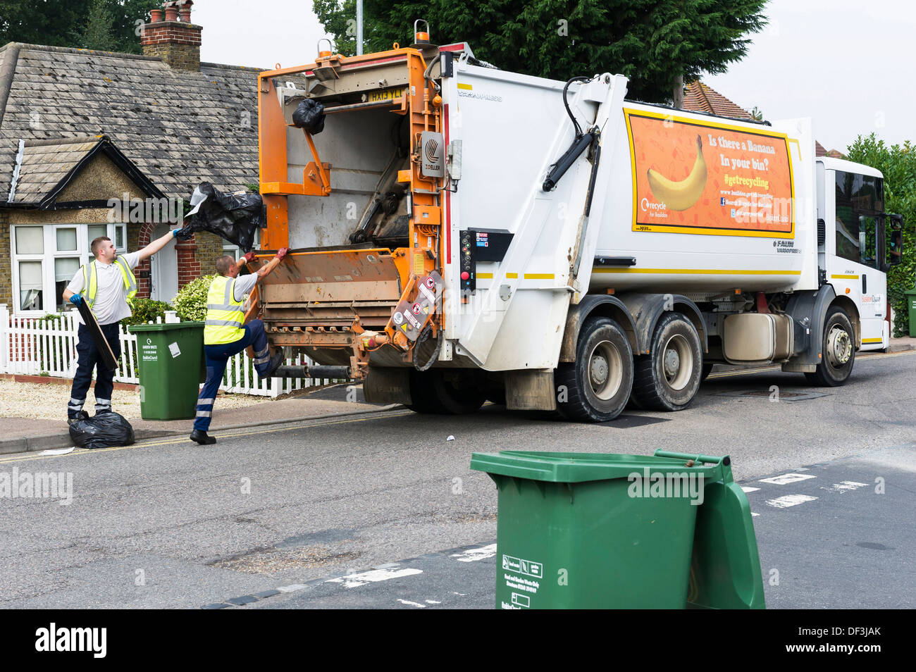 Dustbin men collecting bags of rubbish Stock Photo 60931211 Alamy