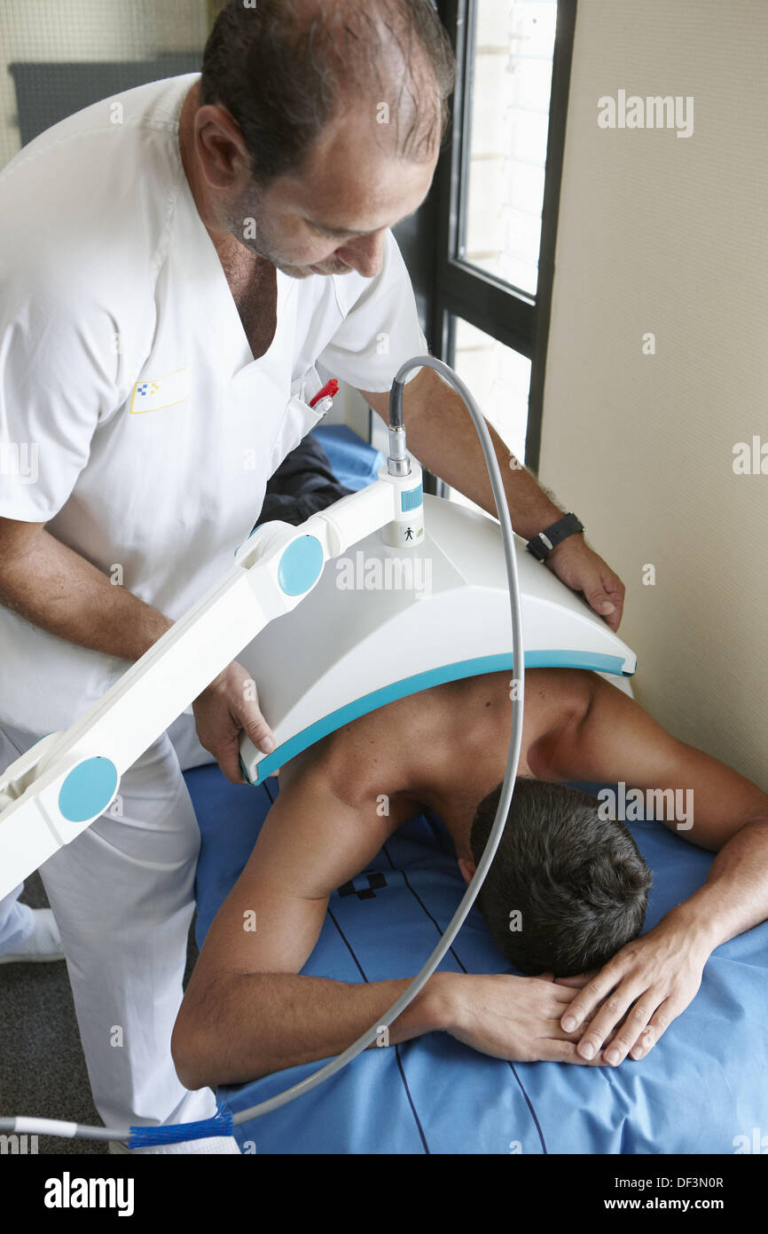 Rehabilitation, Thermatur M250 high-frequency electrotherapy. Hospital Universitario de Gran Canaria Doctor Negrin, Las Palmas Stock Photo