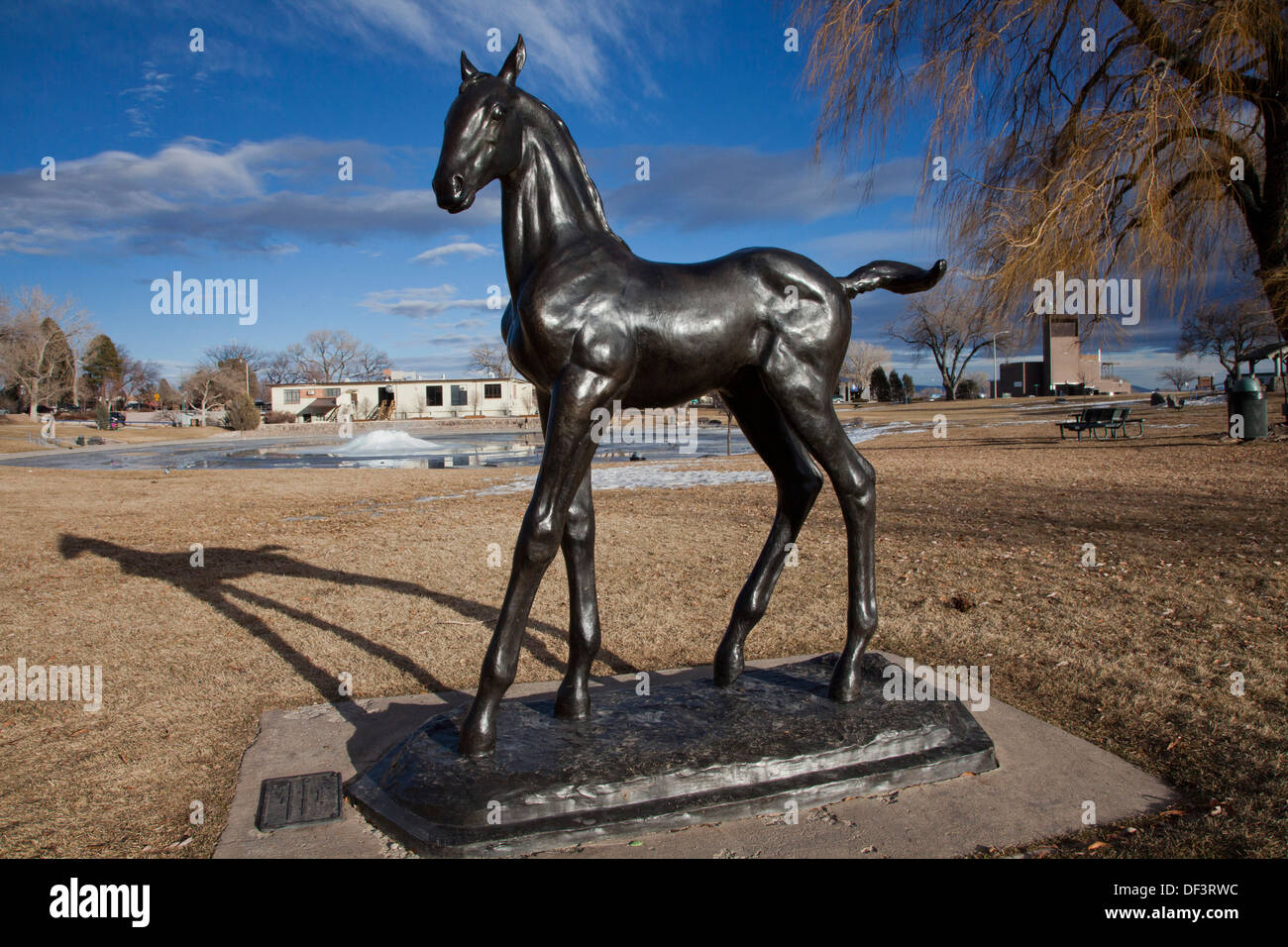 Public art in a park in Los Alamos, New Mexico. Stock Photo