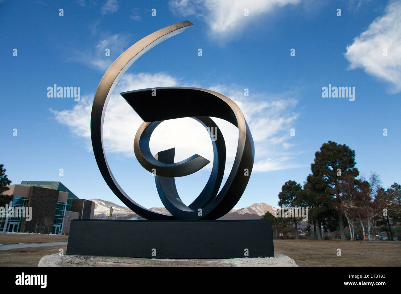 Public art in a park in Los Alamos, New Mexico. Stock Photo