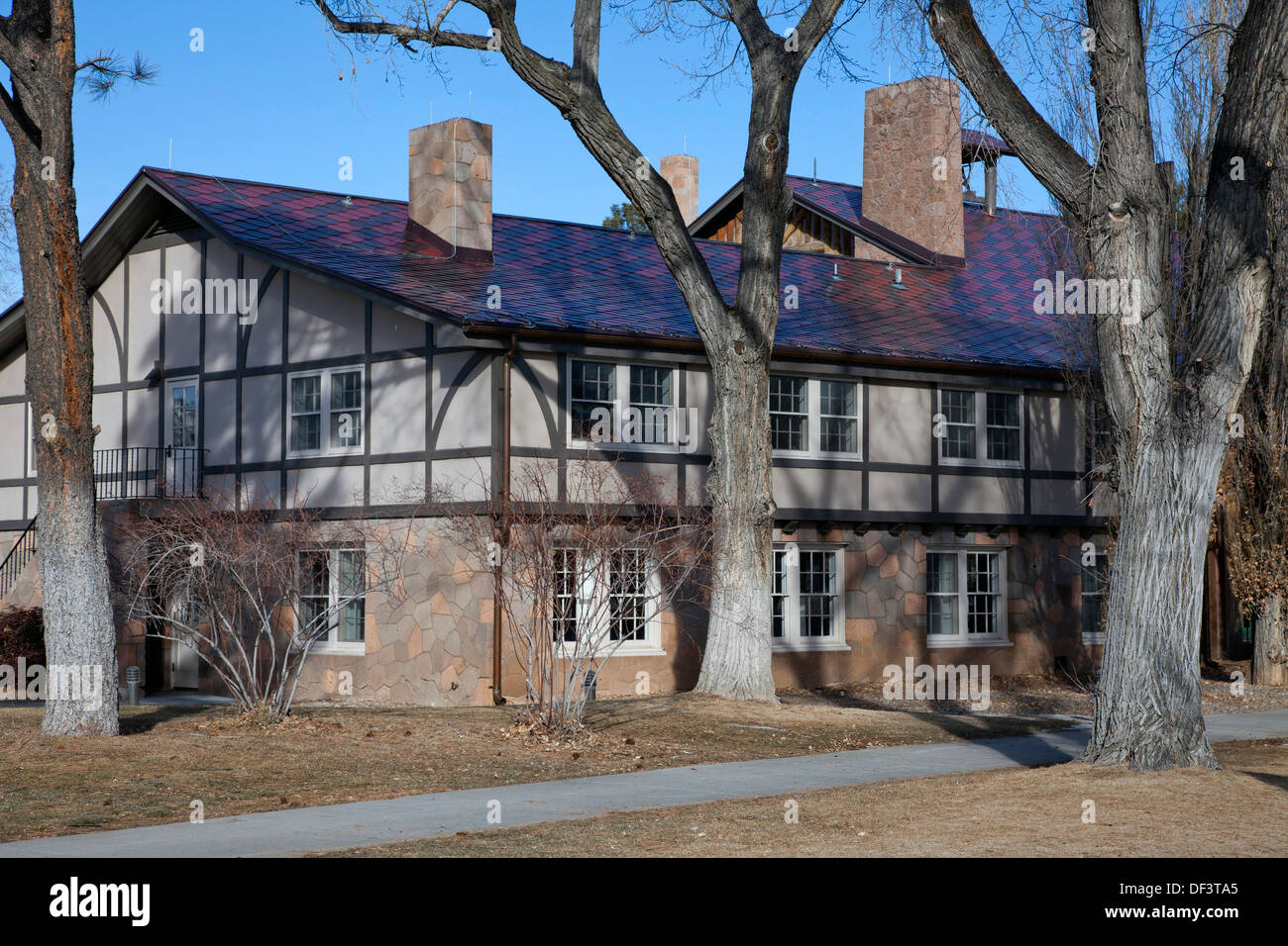 The historic Fuller Lodge in Los Alamos, New Mexico Stock Photo Alamy