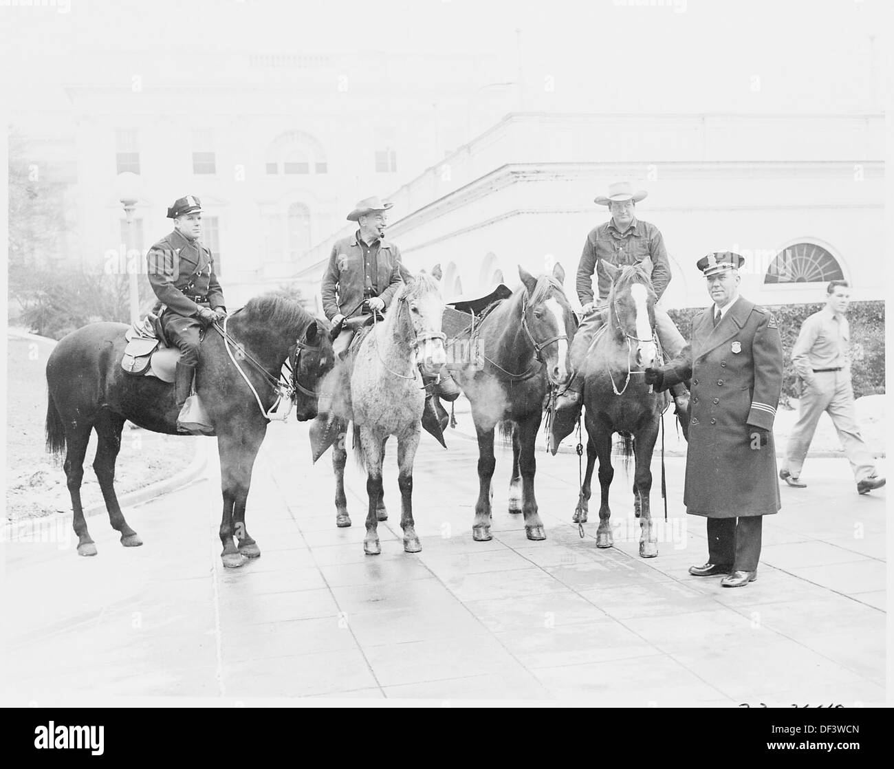 Cross country horseback riders Ned Kennedy and Cecil Carey from