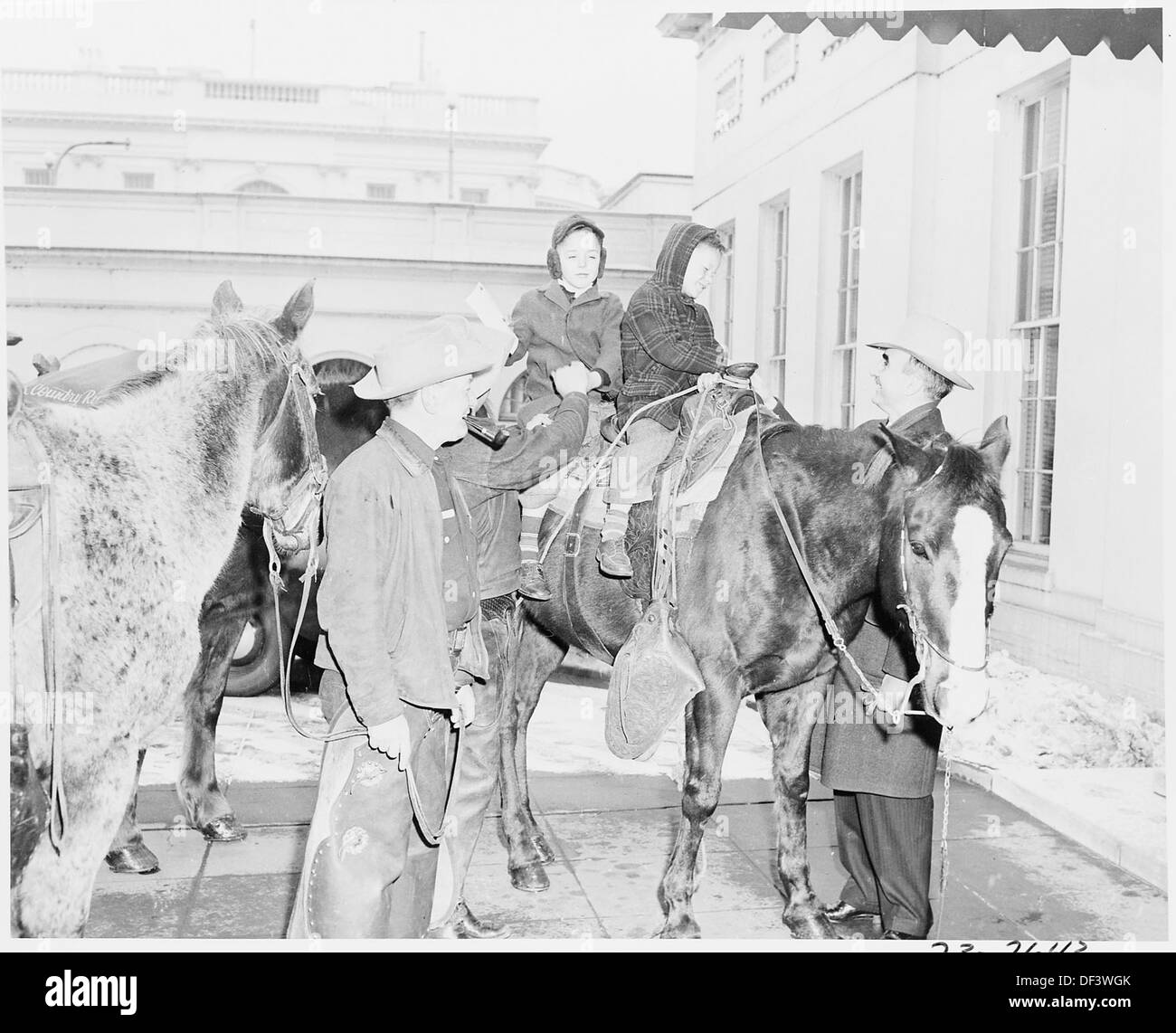 Cross country horseback riders Ned Kennedy and Cecil Cary from
