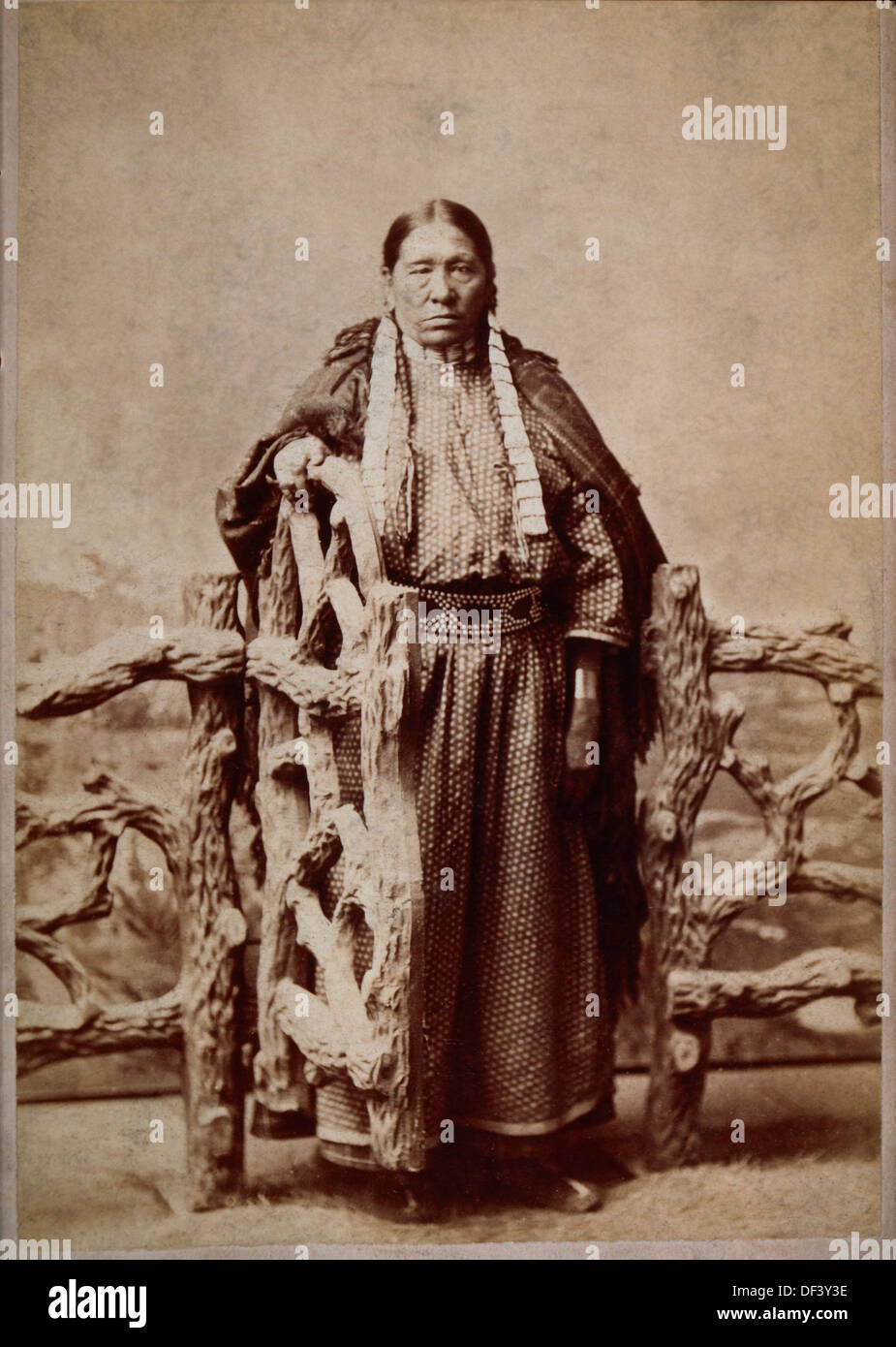 Native American Woman, Dakota Territory, by D.F. Barry, Circa 1880 Stock Photo
