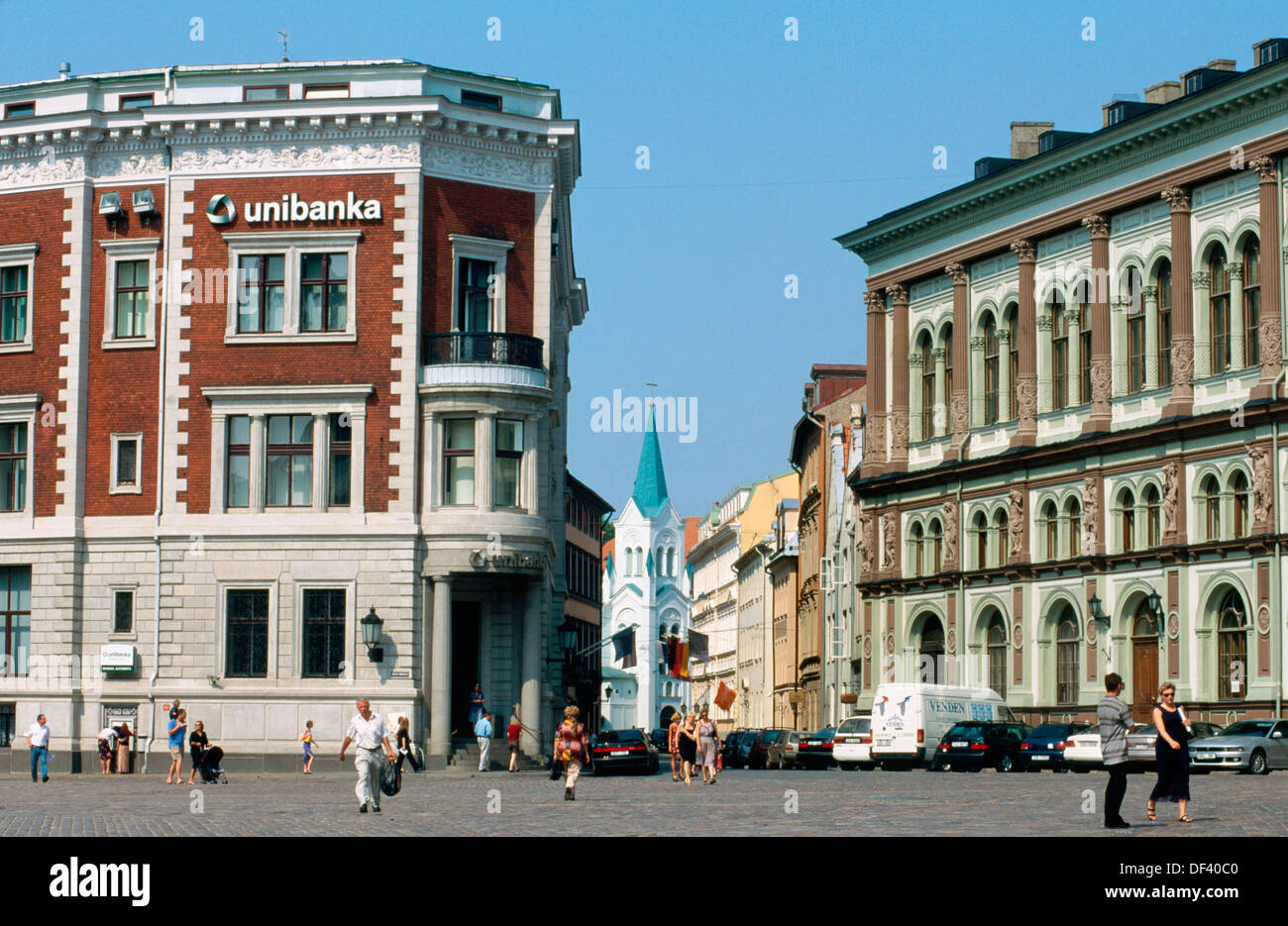Doma Laukums (Dome Square), Pils Street in background. Riga. Latvia