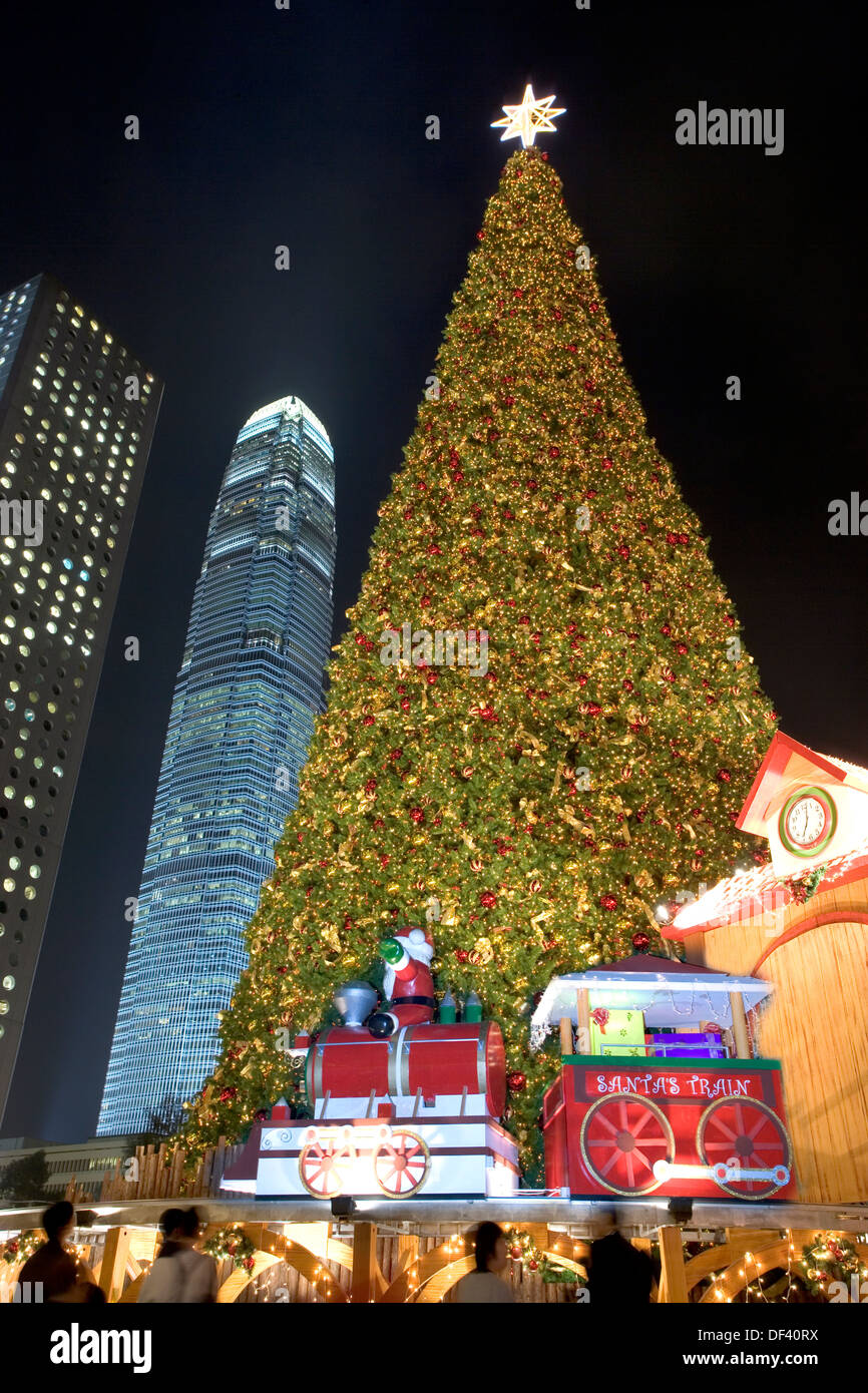 Hong Kong Christmas Tree, father Christmas Train ride and Skyscraper