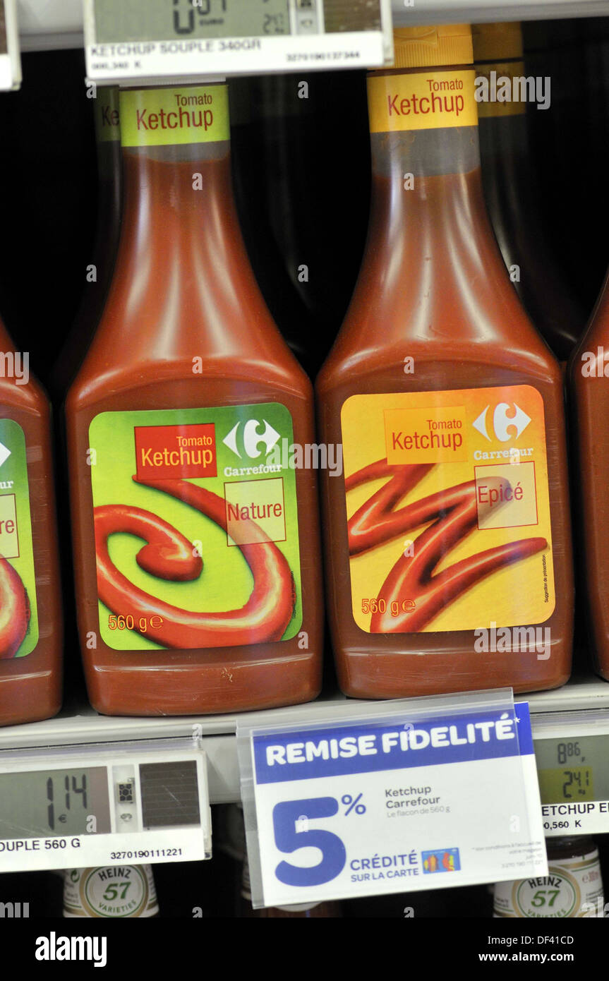 Ketchup in a supermarket, France Stock Photo Alamy