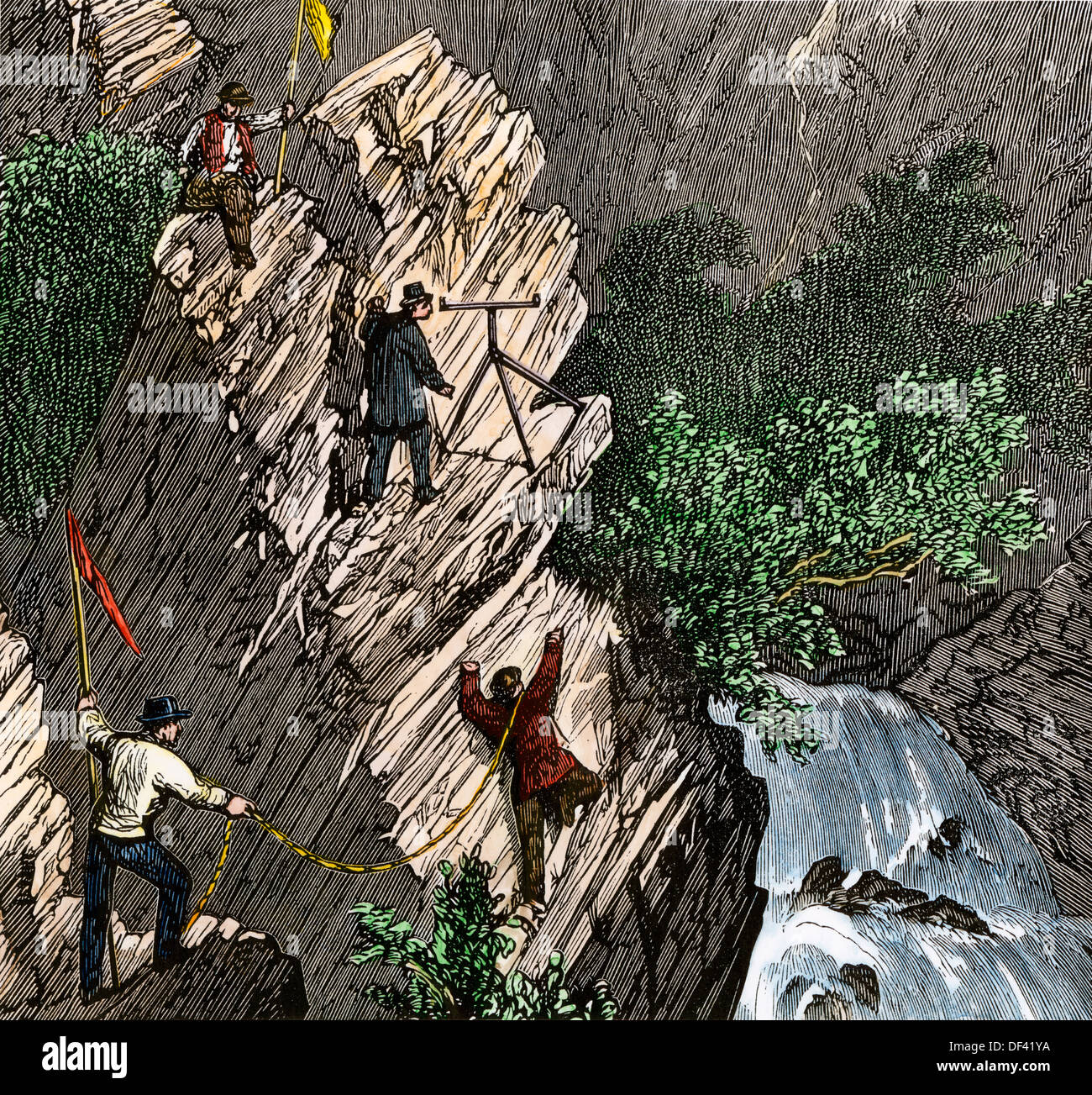 Surveying the route for the transcontinental railroad through Stock