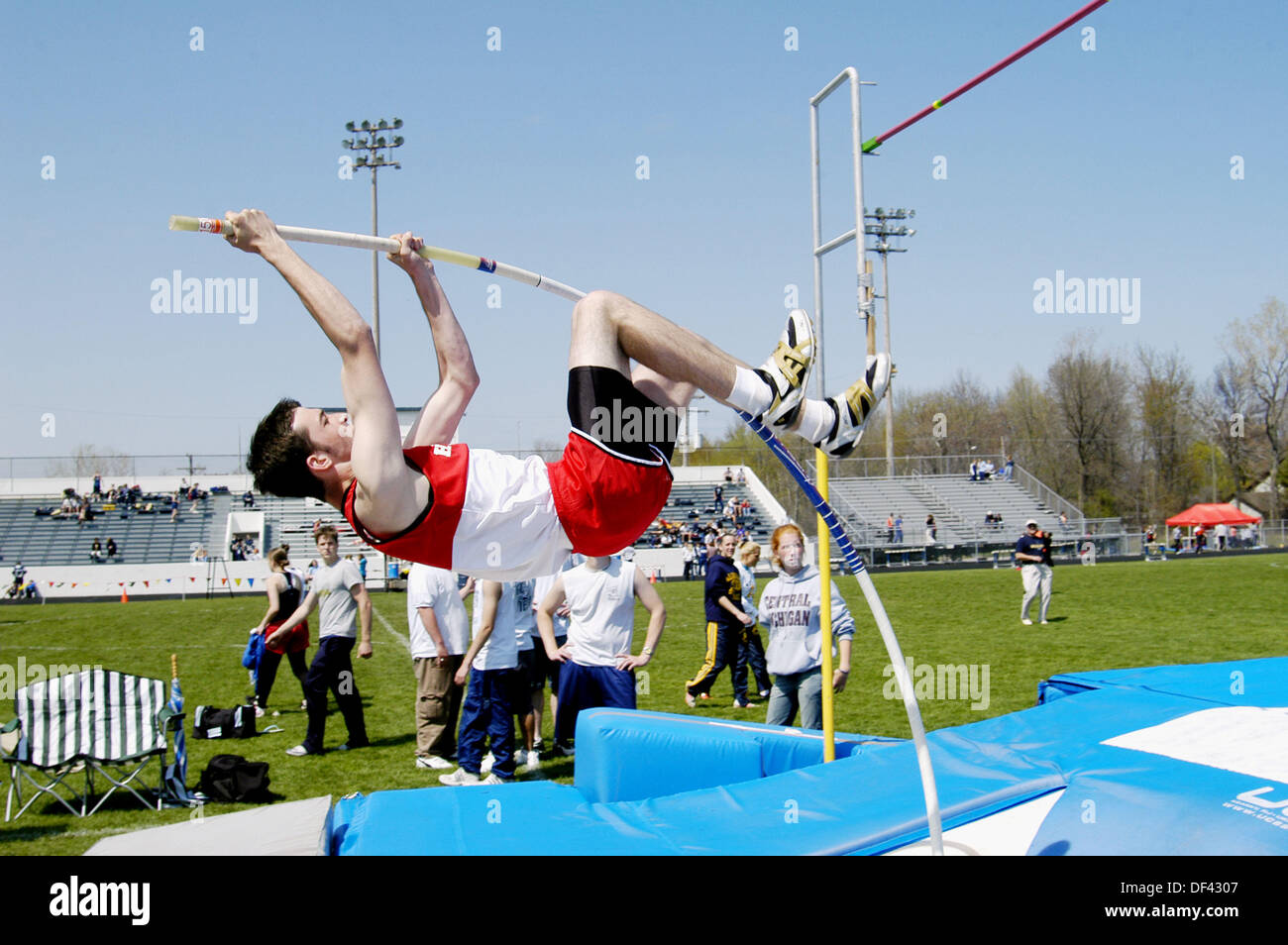 Male high school pole vaulter Stock Photo Alamy