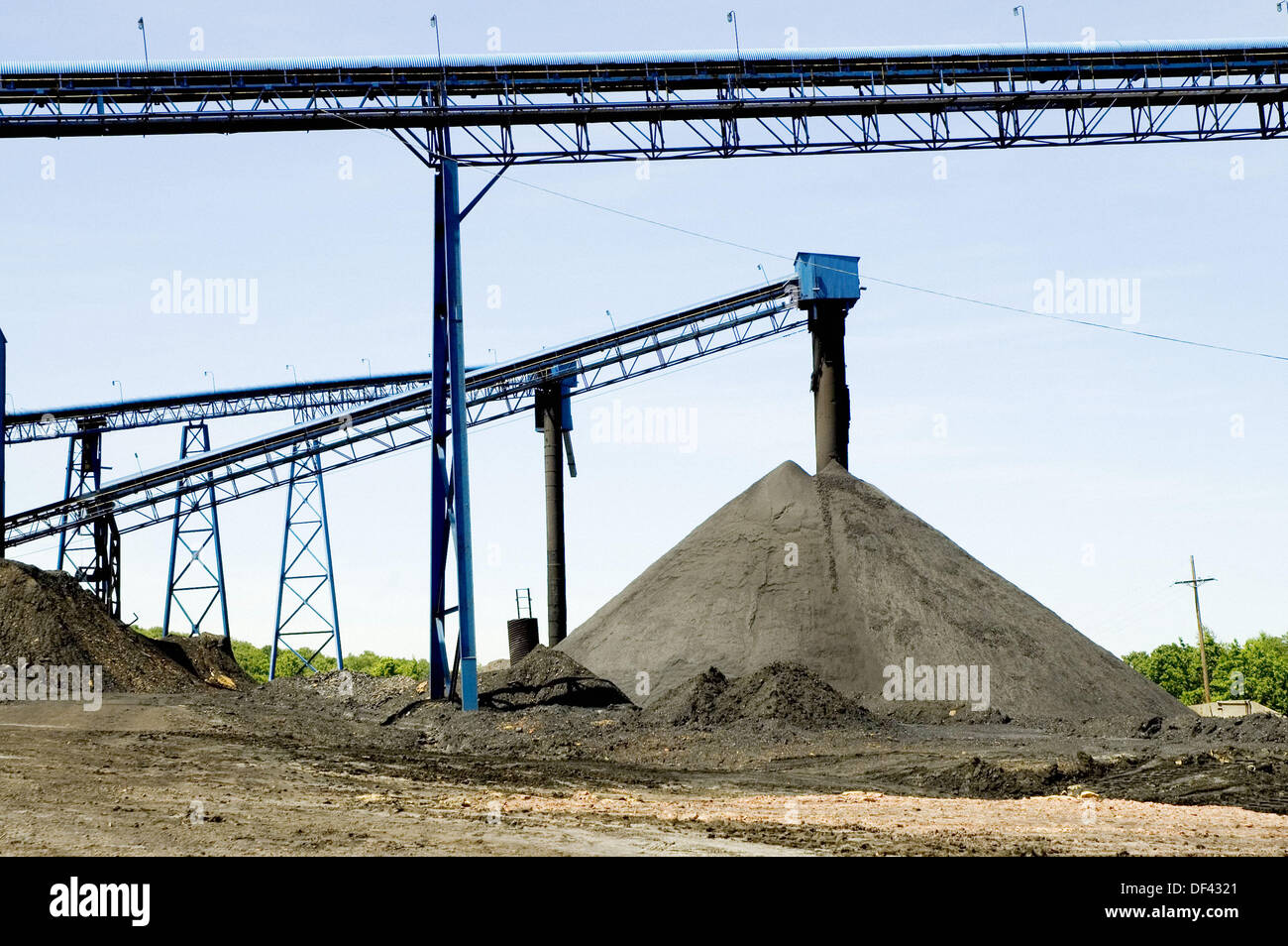 Sludge pile from a coal mine in Portage. Pennsylvania Stock Photo