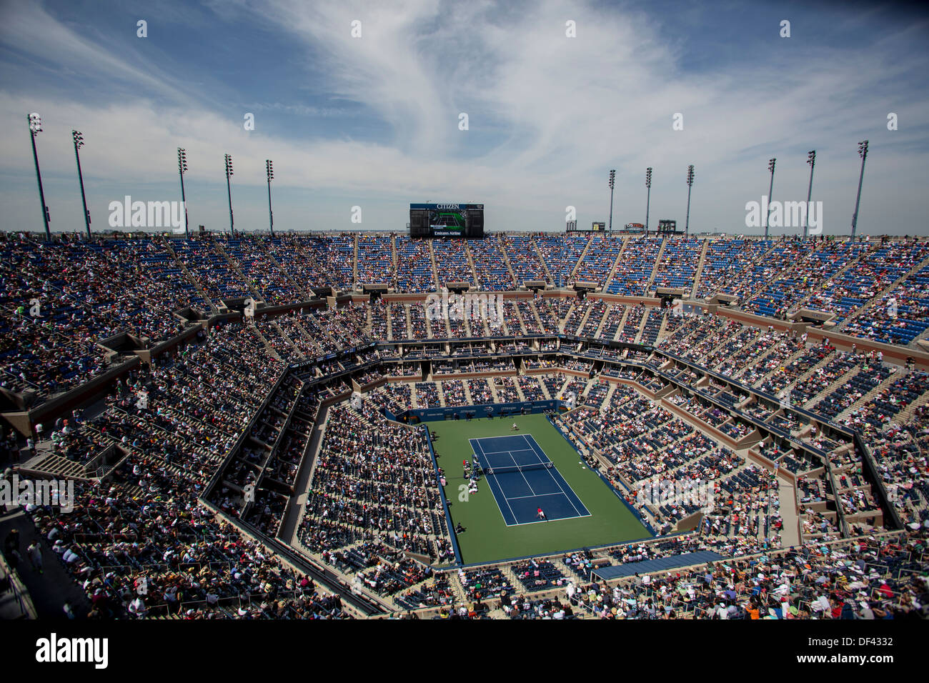 Arthur Ashe Stadium at the Billie Jean King National Tennis Center during the 2013 US Open Tennis Championships Stock Photo