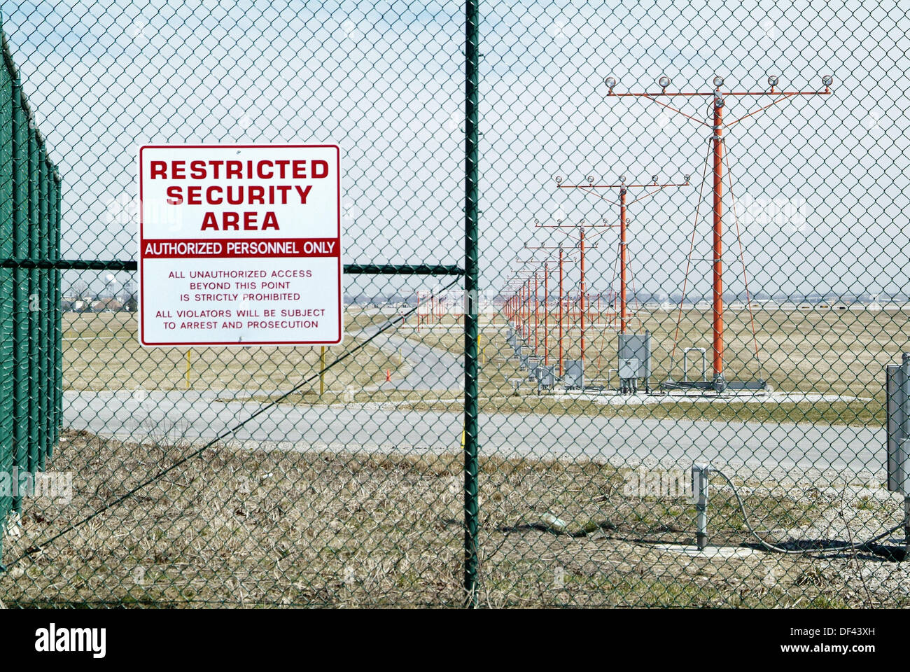 Cleveland Ohio Hopkins airport restricted security area and authorized