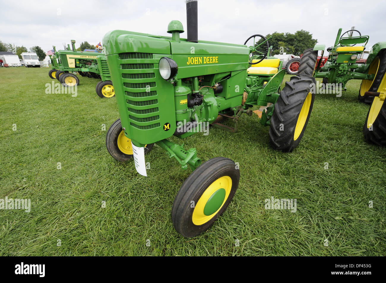 Old 1946 John Deer farm tractors on display at historic farm