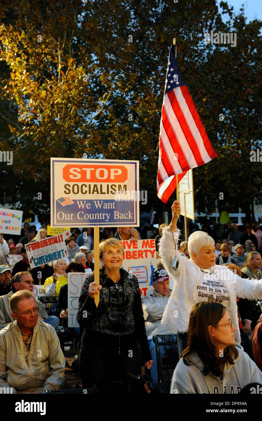 Orlando Florida T Tea Party protest of Government actions and policies Stock Photo