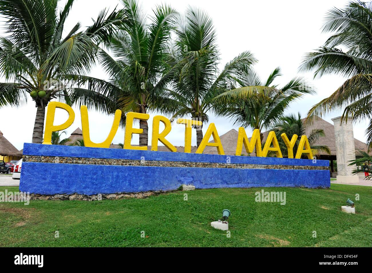 Sign For Puerta Maya And Cozumel Mexico Stock Photo Alamy