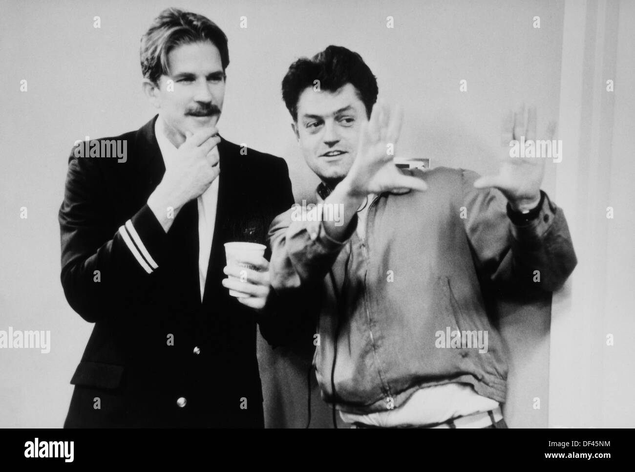 Director Jonathan Demme Directing Matthew Modine on-set of the Film, 'Married to the Mob', Mysterious Arts with Distribution via Orion Pictures, 1988 Stock Photo