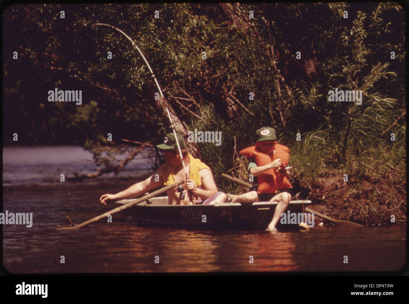 FISHING NEAR THE CITY WATERWORKS AT MILE 859 (U.S. ARMY CORPS OF ENGINEERS, CHART 5E160) 551537 Stock Photo