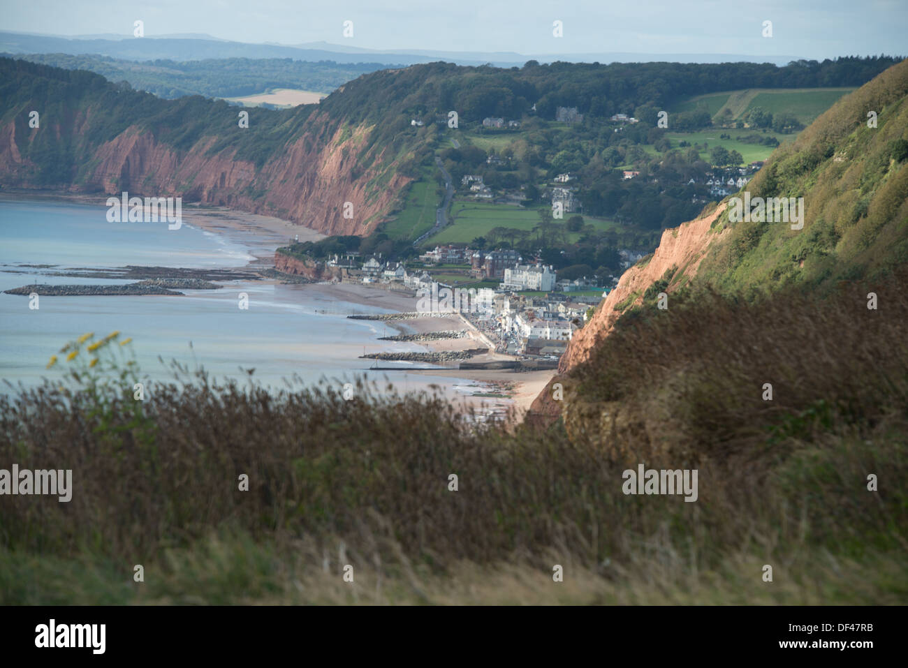 Sidmouth the quintessentially English coastal town viewed from the