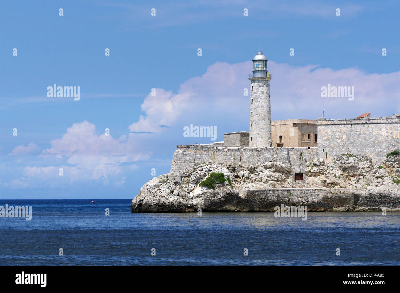 Faro Castillo del Morro - lighthouse located at the entrance to Havana bay in Havana, Cuba Stock Photo