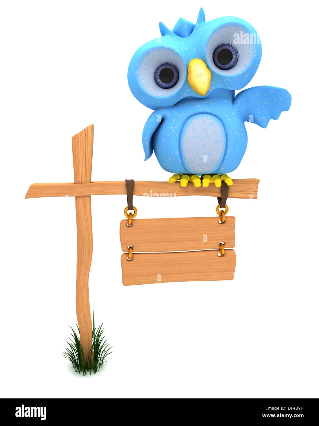 3D Render of a Cute Blue Bird Character Stock Photo - Alamy