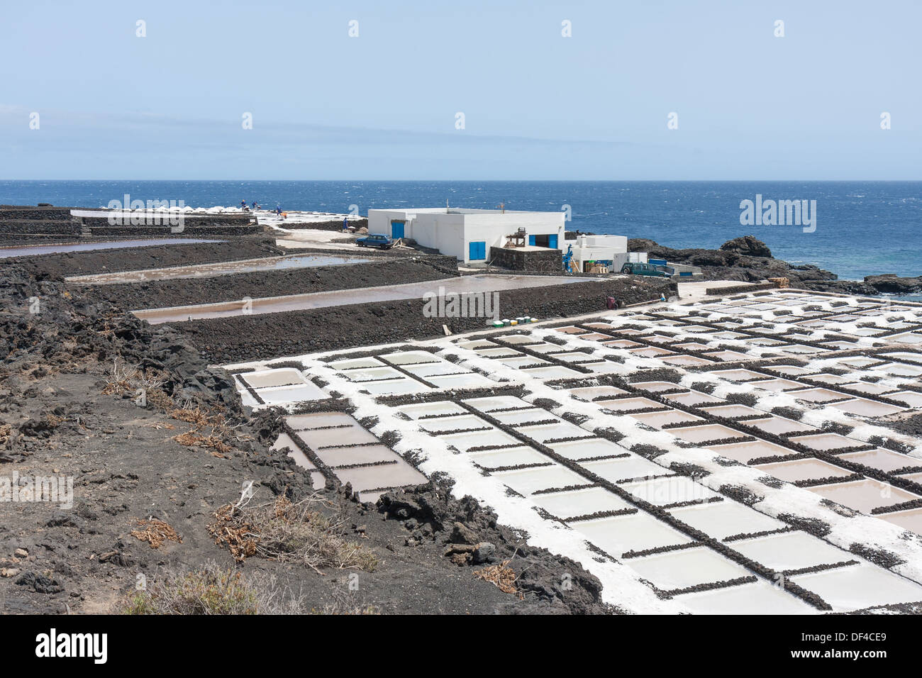 Salt pans of Fuencaliente at La Palma, Canary islands, Spain Stock Photo