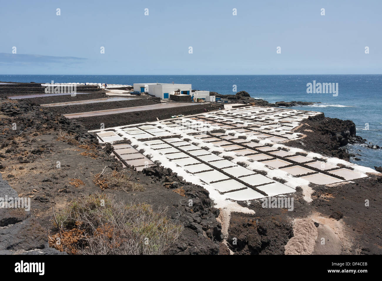 Salt pans of Fuencaliente at La Palma, Canary islands, Spain Stock Photo