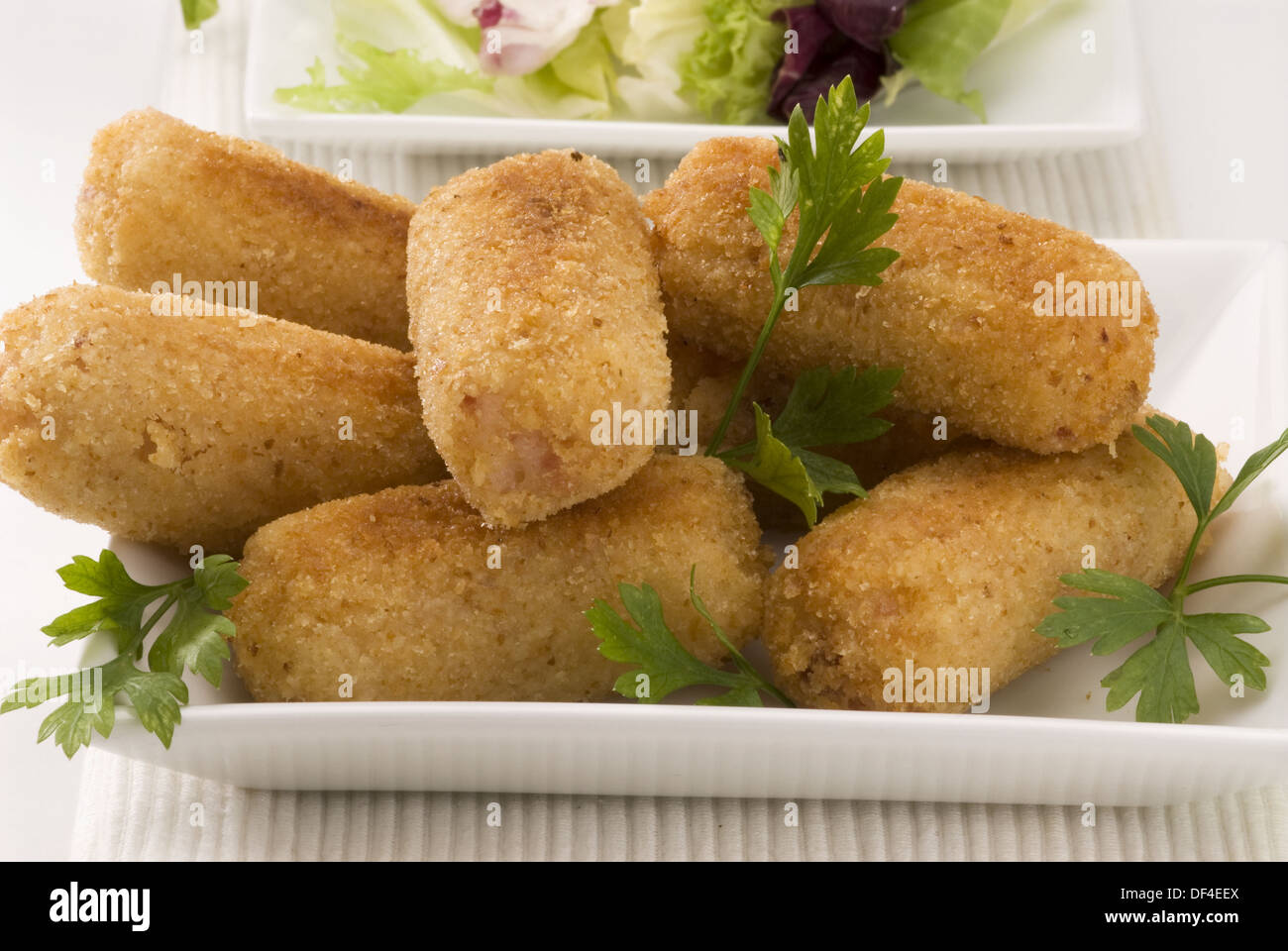 Spanish Cuisine Croquetas de jamón Ham croquettes Stock Photo Alamy