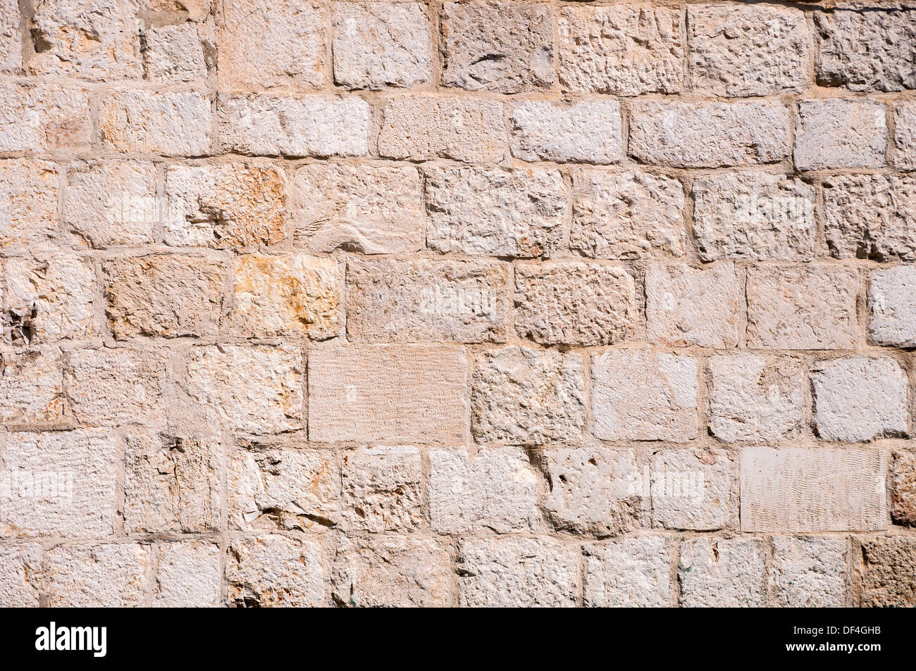 Medieval wall made of large stones and bricks Stock Photo - Alamy