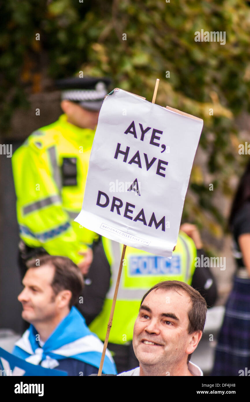 Aye, Have A Dream. Scottish Independence Rally Stock Photo