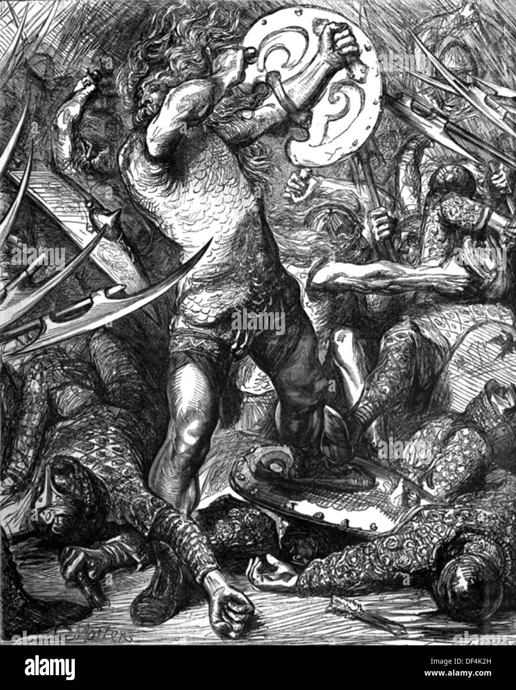 Hereward the Wake fighting Normans Stock Photo Alamy