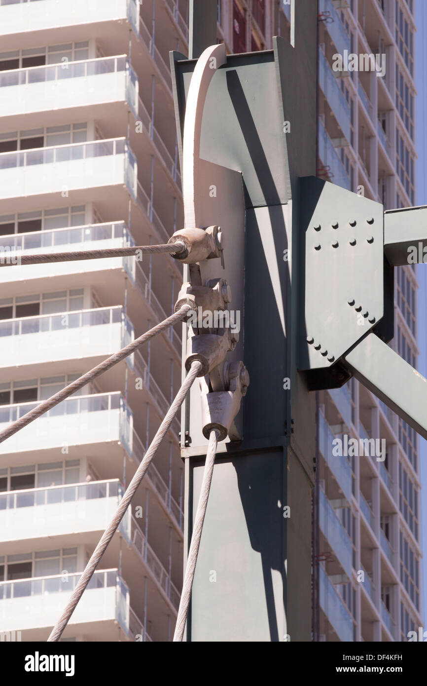 Cable bridge support Stock Photo Alamy