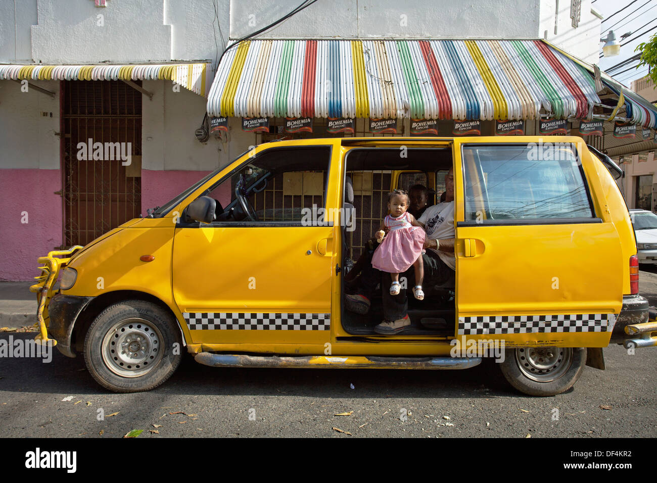 Taxi, Santo Domingo, Dominican Republic, West Indies, Caribbean Stock