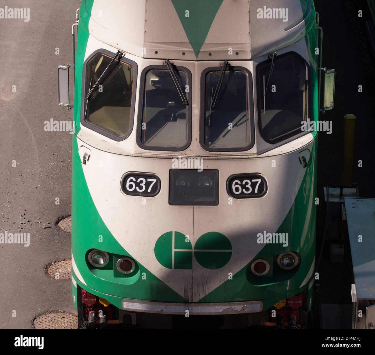 GO train diesel engine Stock Photo Alamy