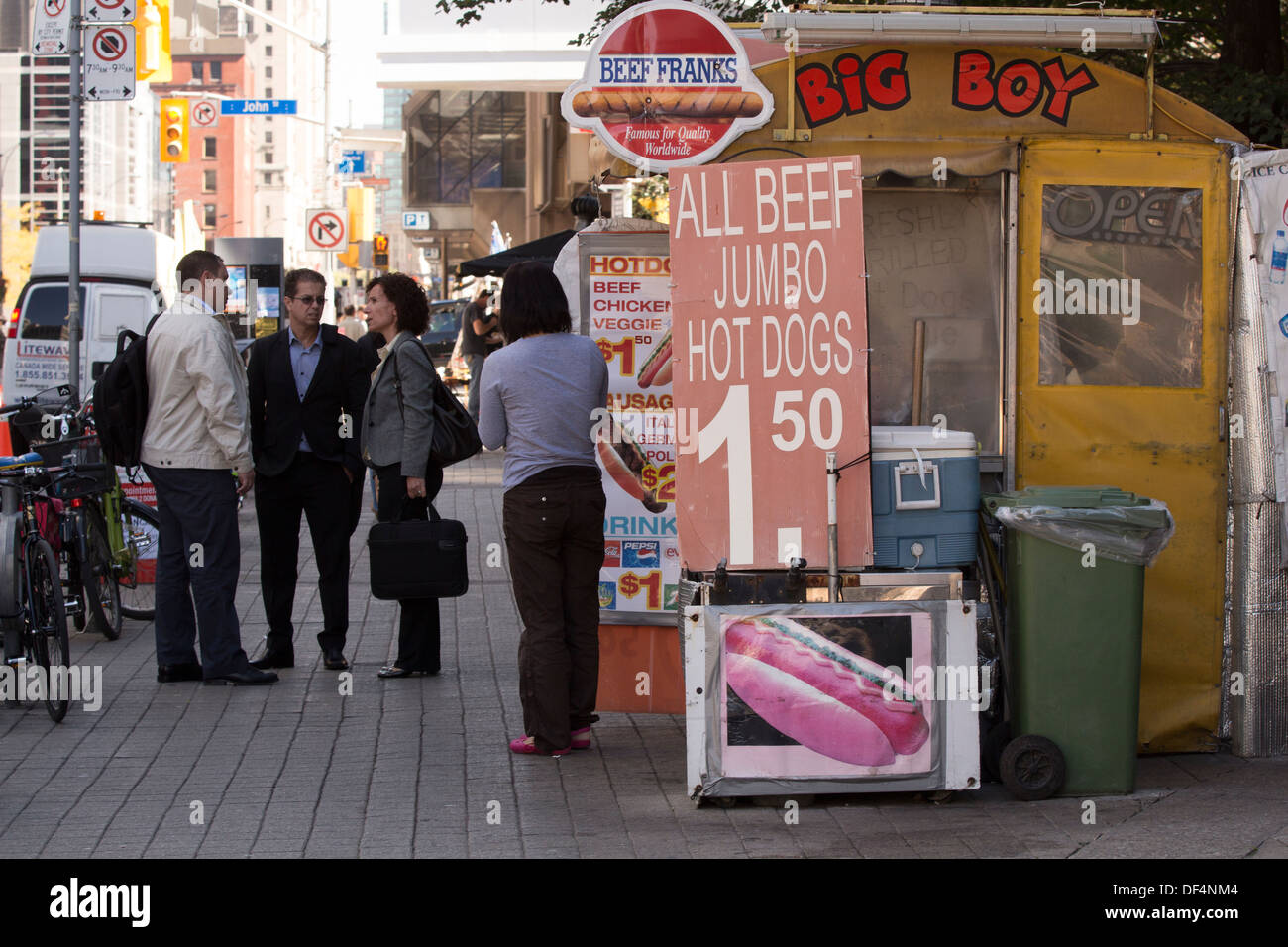 Hot Dog vendor in downtown Toronto Stock Photo