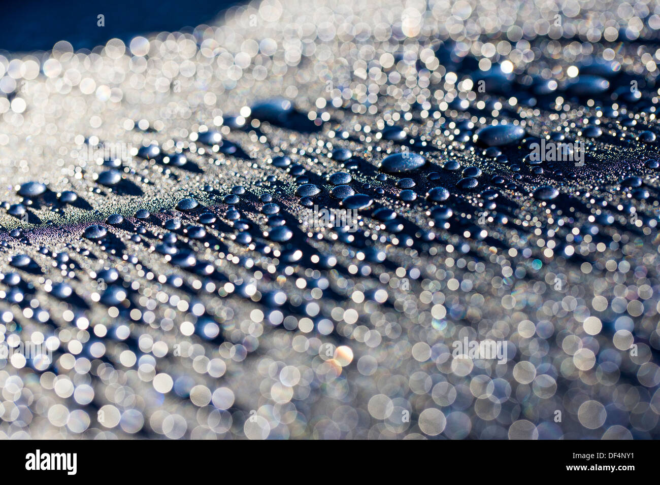 Close up macro photograph of water droplets Stock Photo