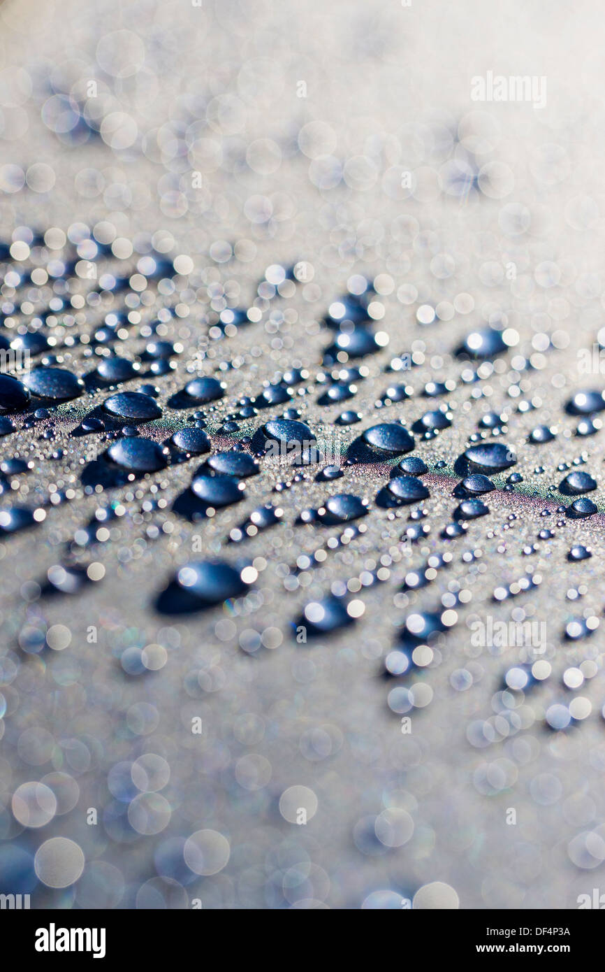Close up macro photograph of water droplets Stock Photo