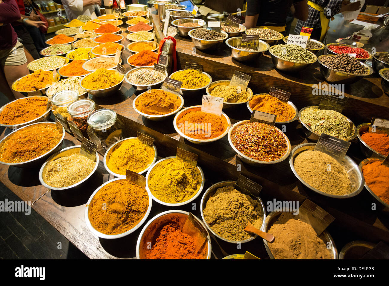 Spices and Tease store at Chelsea Market, New York City, NY Stock Photo
