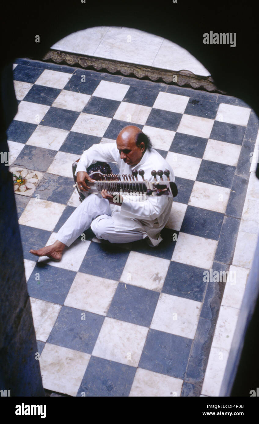 Musician playing the sitar. Varanasi. India Stock Photo Alamy