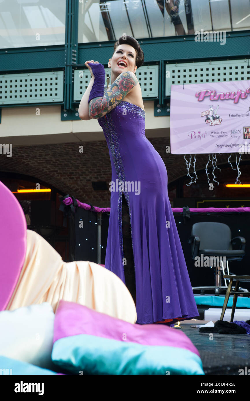 International burlesque performer Beatrix Von Bourbon entertains on the