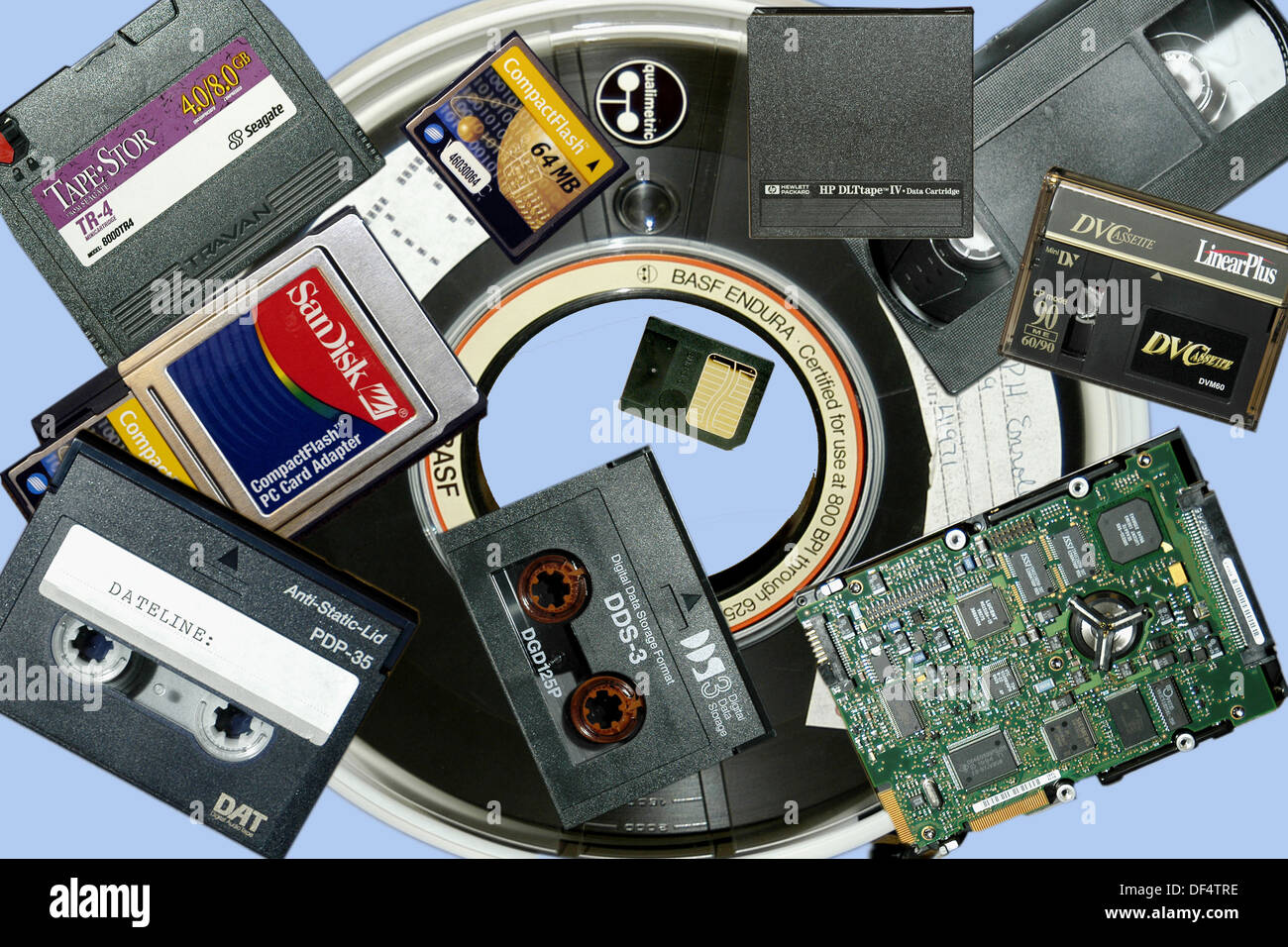 Storage media collage Stock Photo Alamy